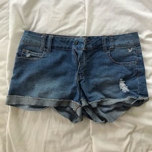 Ripped denim shorts